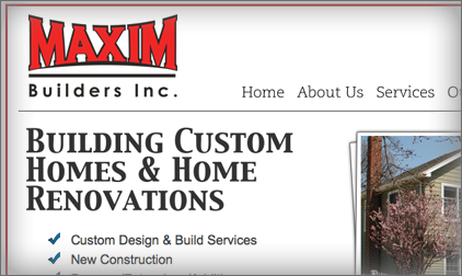 Maxim Builders Inc - Website Design by Go Web Works LLC