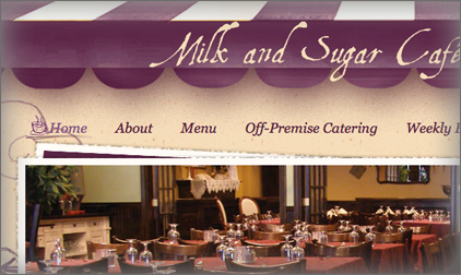 MilkandSugarCafe.com Website Design by Go Web Works LLC